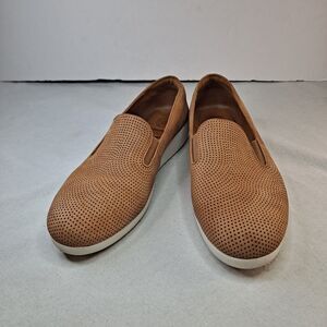 Fitflop ff2 Supercomff Slip-On Shoes Womens Sz 10 Tan Leather Perforated Loafers